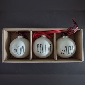 Rae Dunn Ceramic Christmas Ornament Set
